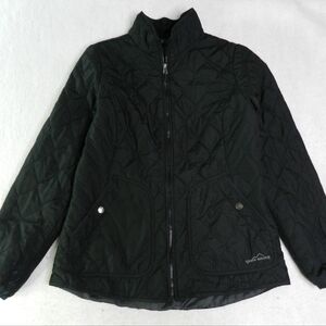 Eddie Bauer Jacket Womens Black Diamond Quilted Chore Coat